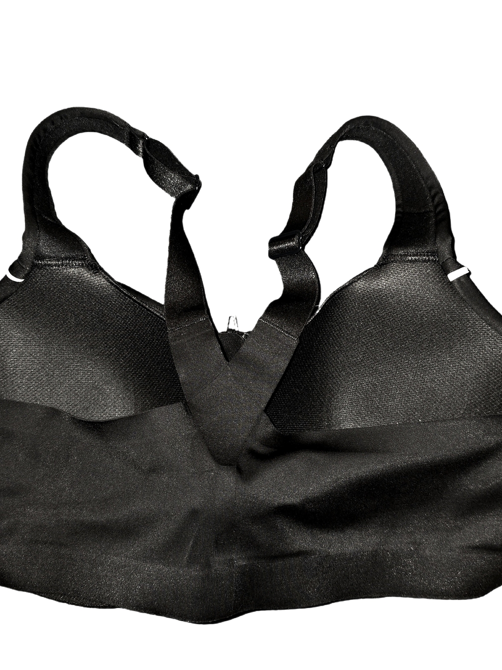 Black Knockout Front-Zip Sports Bra with Contrast Piping - Picture 7 of 16